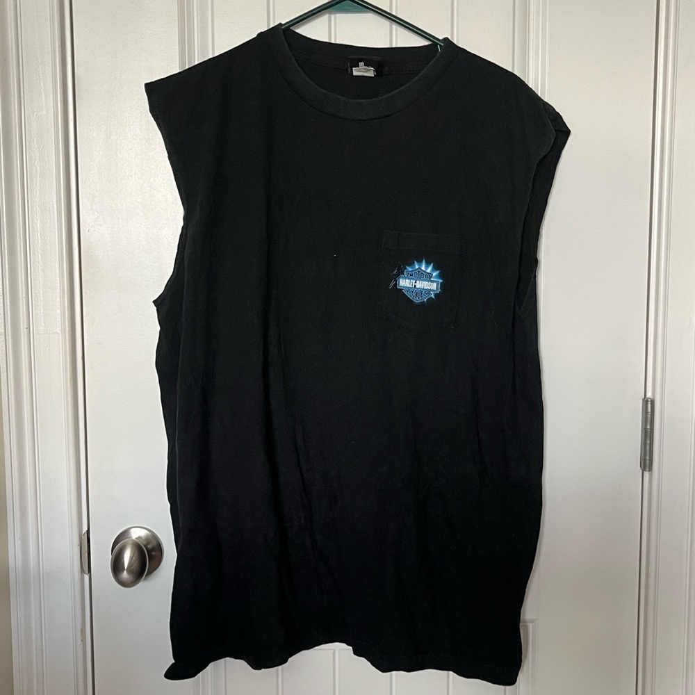 Harley-Davidson Black Tank Top with Blue Logo